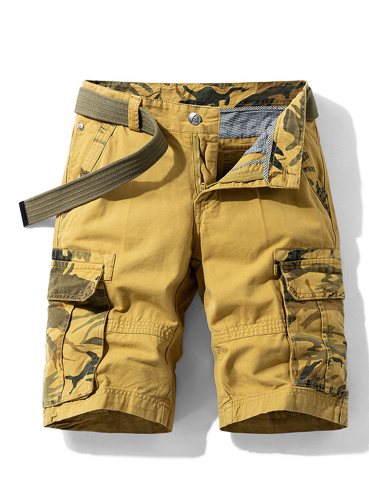 GorgeousBen Summer and Spring Cotton Casual Multi Pocket Pants Men's Cargo Camouflage Athletic Shorts