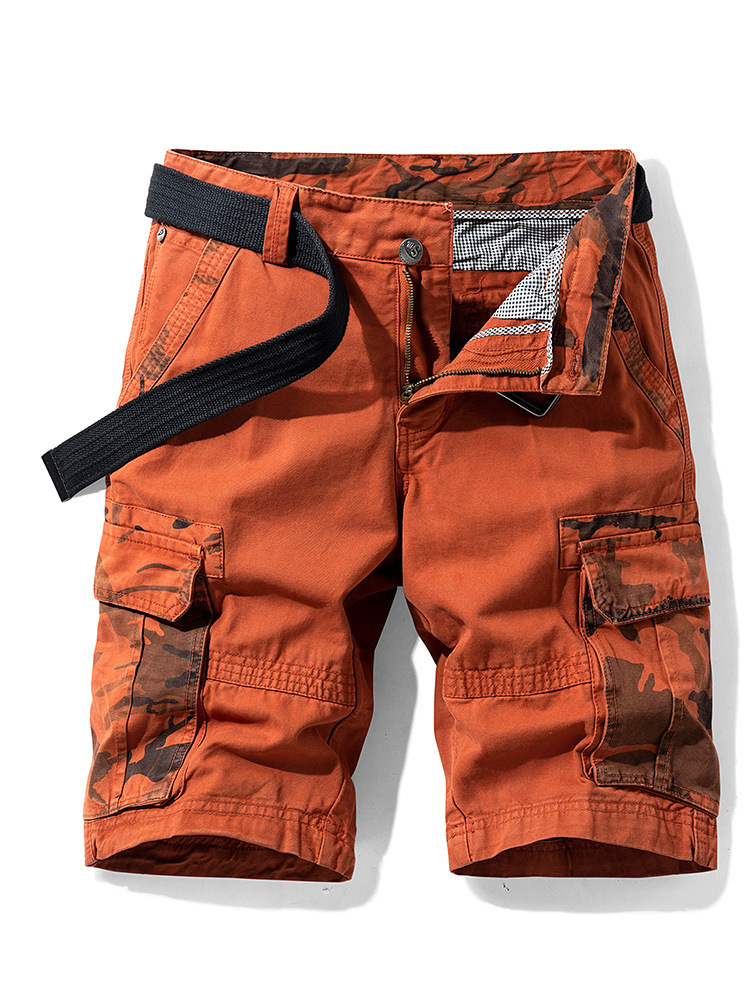 GorgeousBen Summer and Spring Cotton Casual Multi Pocket Pants Men's Cargo Camouflage Athletic Shorts