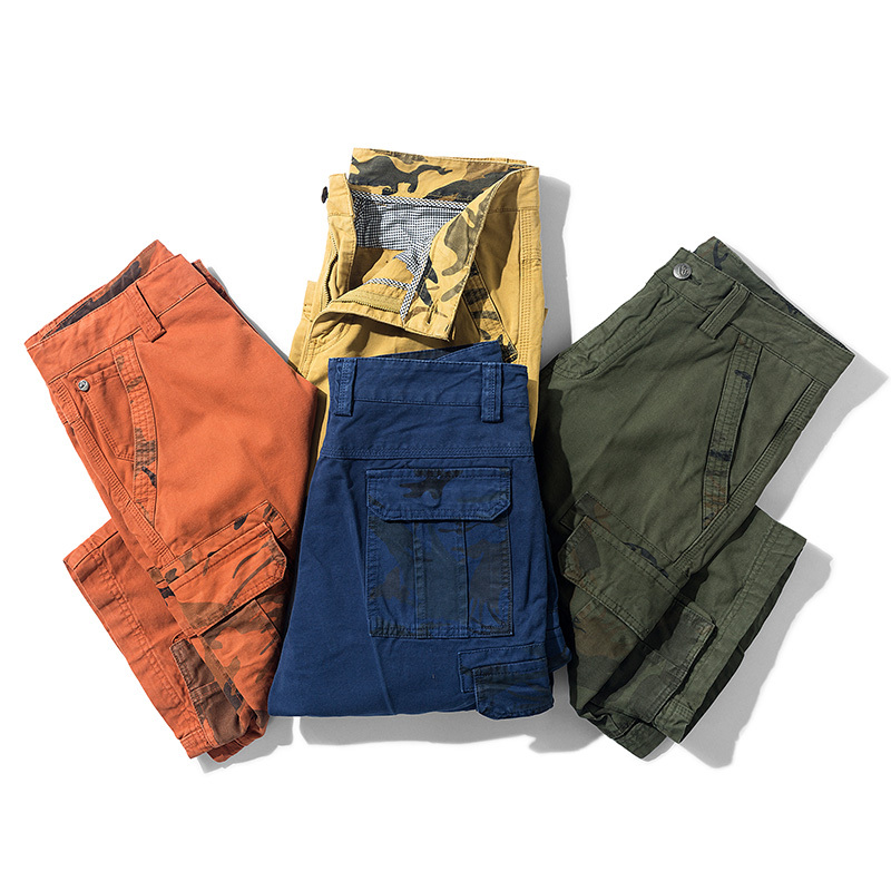 GorgeousBen Summer and Spring Cotton Casual Multi Pocket Pants Men's Cargo Camouflage Athletic Shorts
