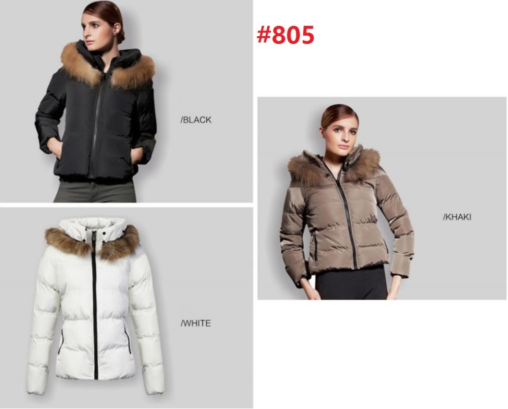 Stocks & ready-made-  Women Fur Collar Warm female Down Winter long Puffer Jacket  Coat