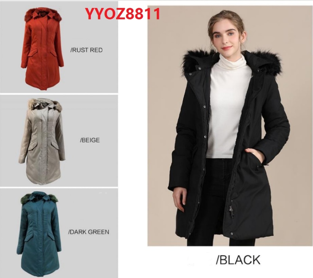 Stocks & ready-made-  Women Fur Collar Warm female Down Winter long Puffer Jacket  Coat