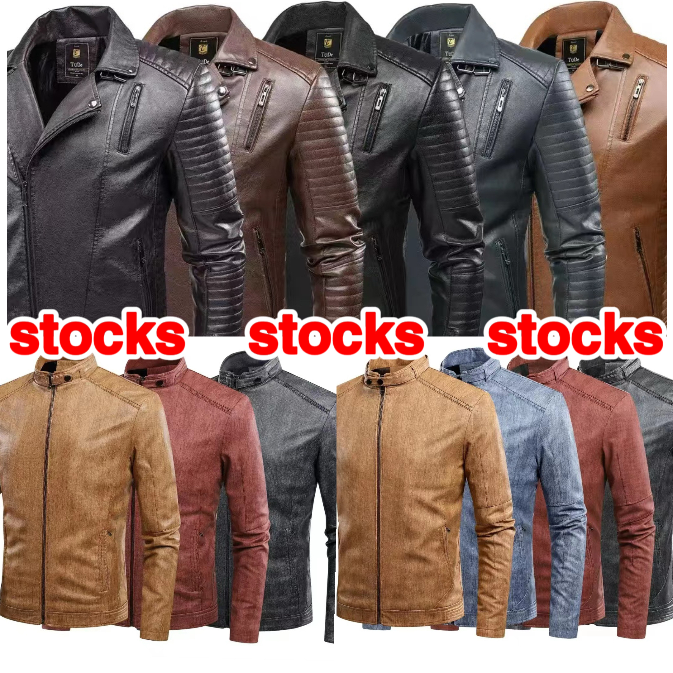 GorgeousBen stocks & ready-made&spot Men's Leather Jacket For Biker Distressed Genuine Lambskin Top Quality Leather Material - Wholesale Price
