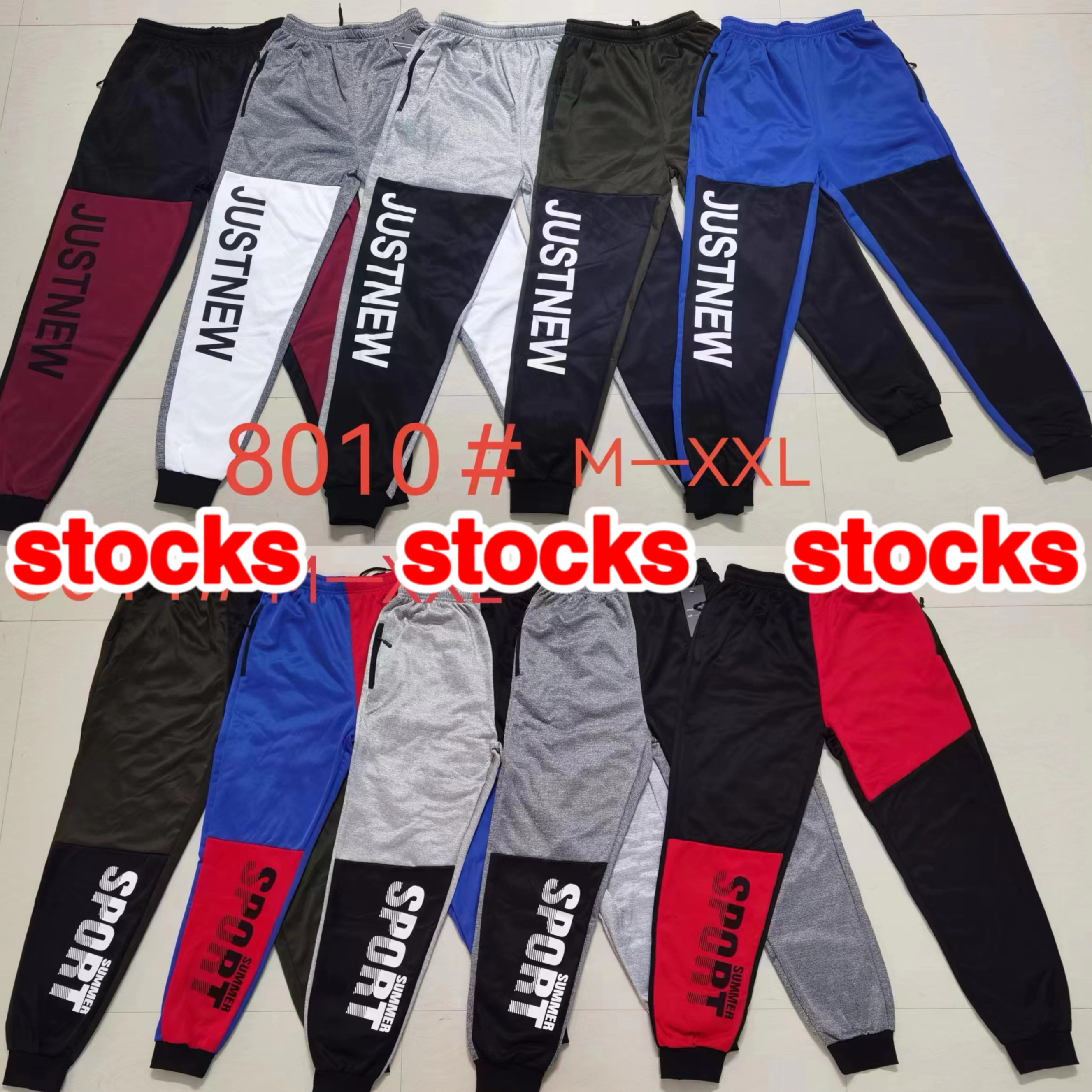 GorgeousBen stocks & ready-made&spot Spring and autumn new European men's fashion color matching side webbing leg sports pants