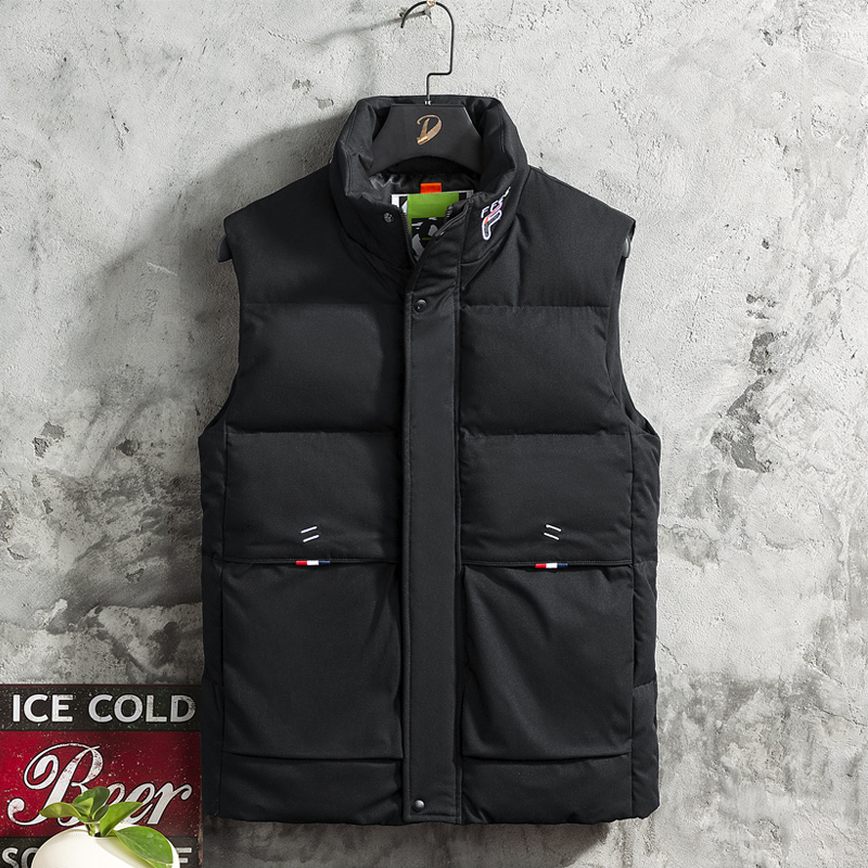 GorgeousBen 90% White Duck Down Stand Collar Canada Plus Size Mens Goose Padding Coat Down Vest Outdoor Men