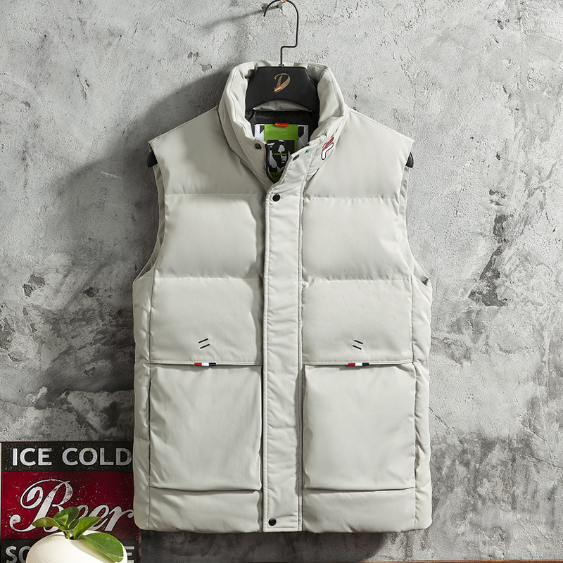 GorgeousBen 90% White Duck Down Stand Collar Canada Plus Size Mens Goose Padding Coat Down Vest Outdoor Men