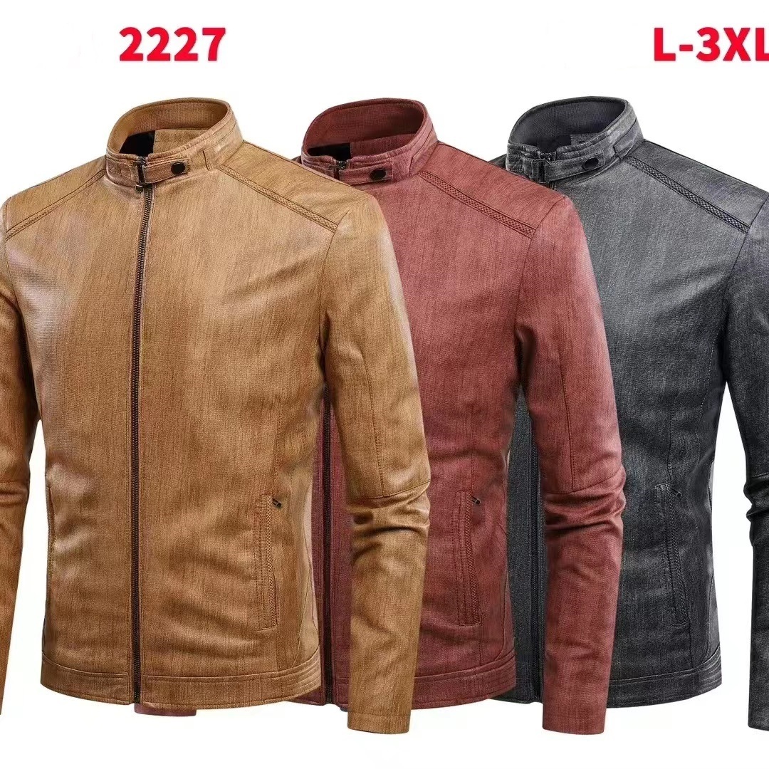 GorgeousBen stocks & ready-made&spot Men's Leather Jacket For Biker Distressed Genuine Lambskin Top Quality Leather Material - Wholesale Price