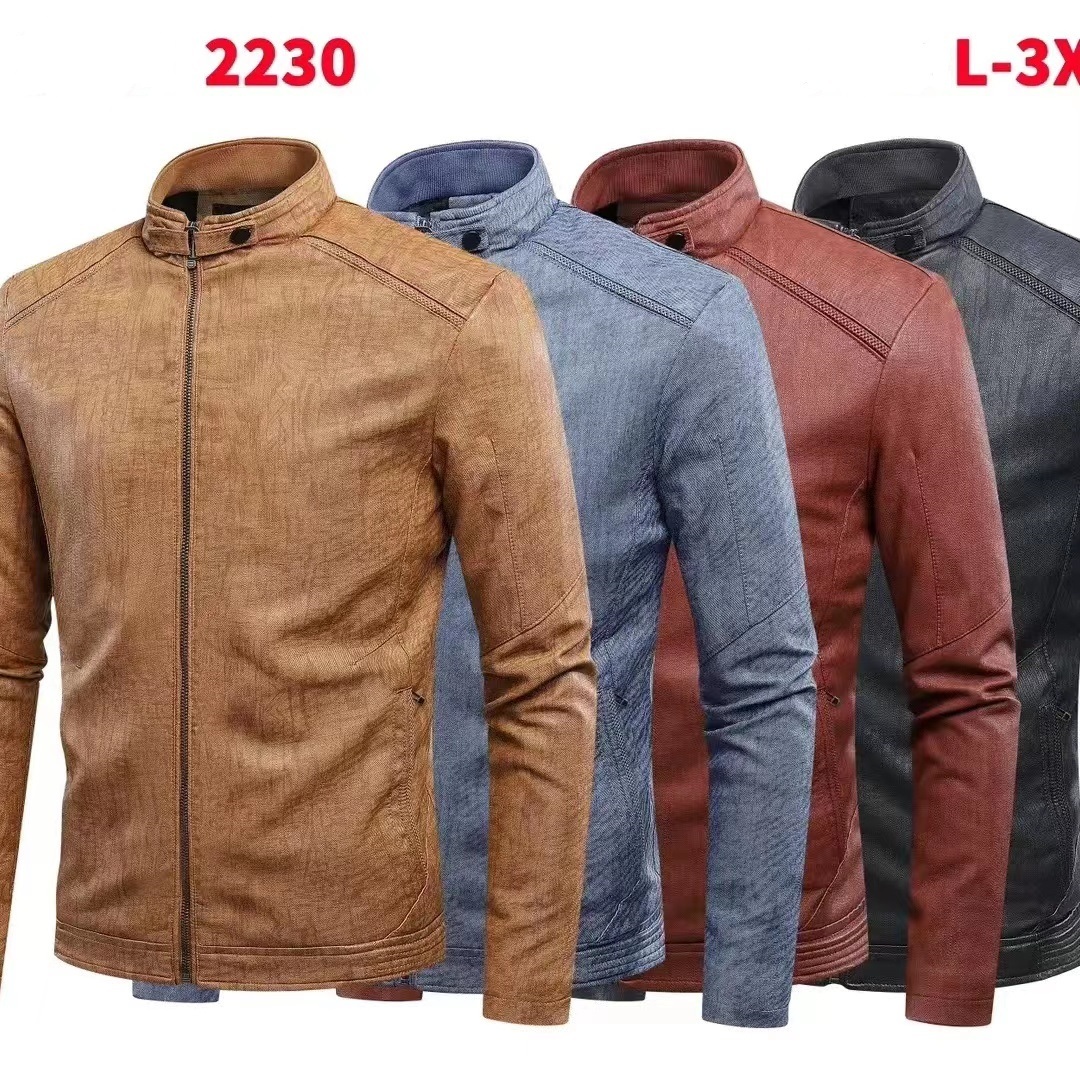 GorgeousBen stocks & ready-made&spot Men's Leather Jacket For Biker Distressed Genuine Lambskin Top Quality Leather Material - Wholesale Price