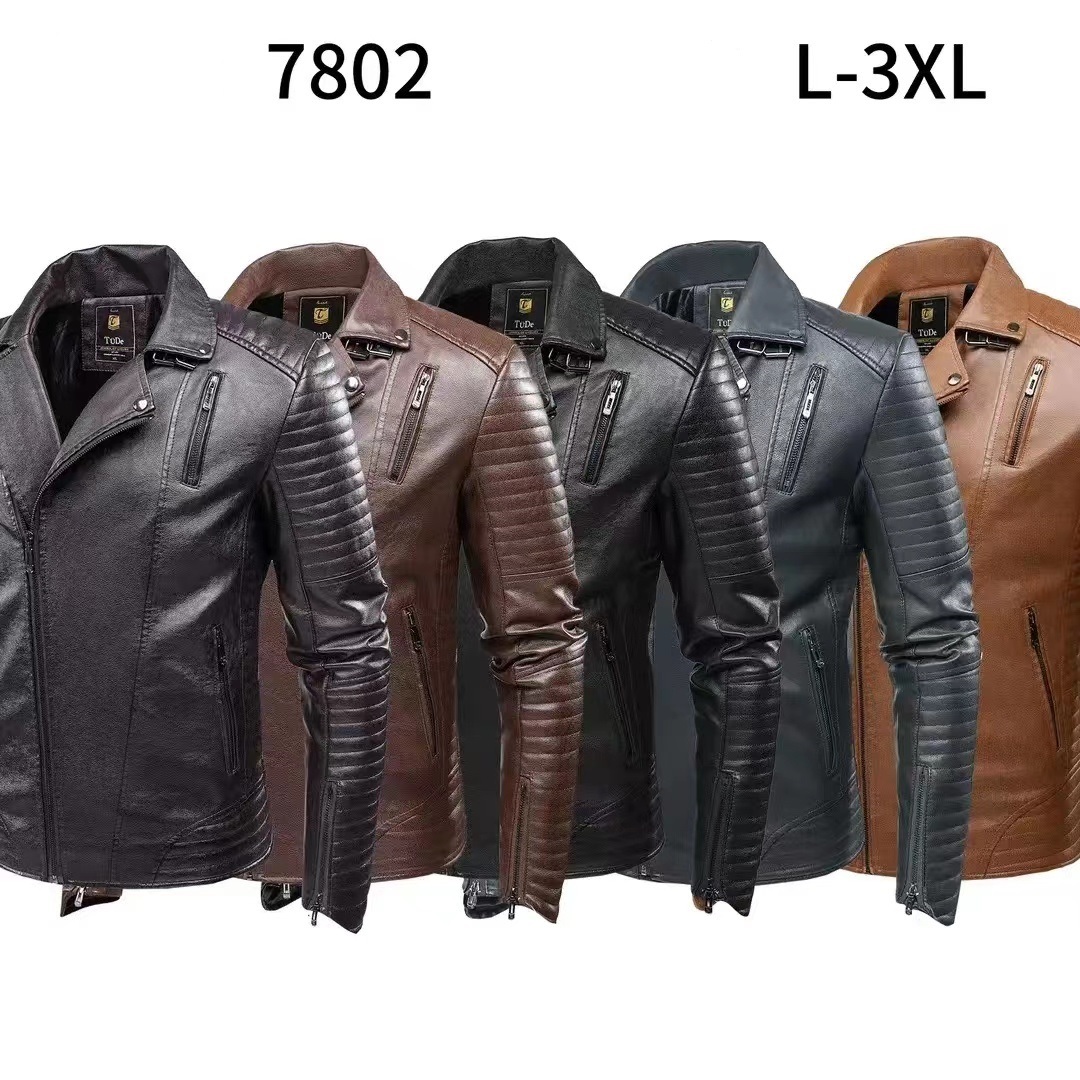 GorgeousBen stocks & ready-made&spot Men's Leather Jacket For Biker Distressed Genuine Lambskin Top Quality Leather Material - Wholesale Price