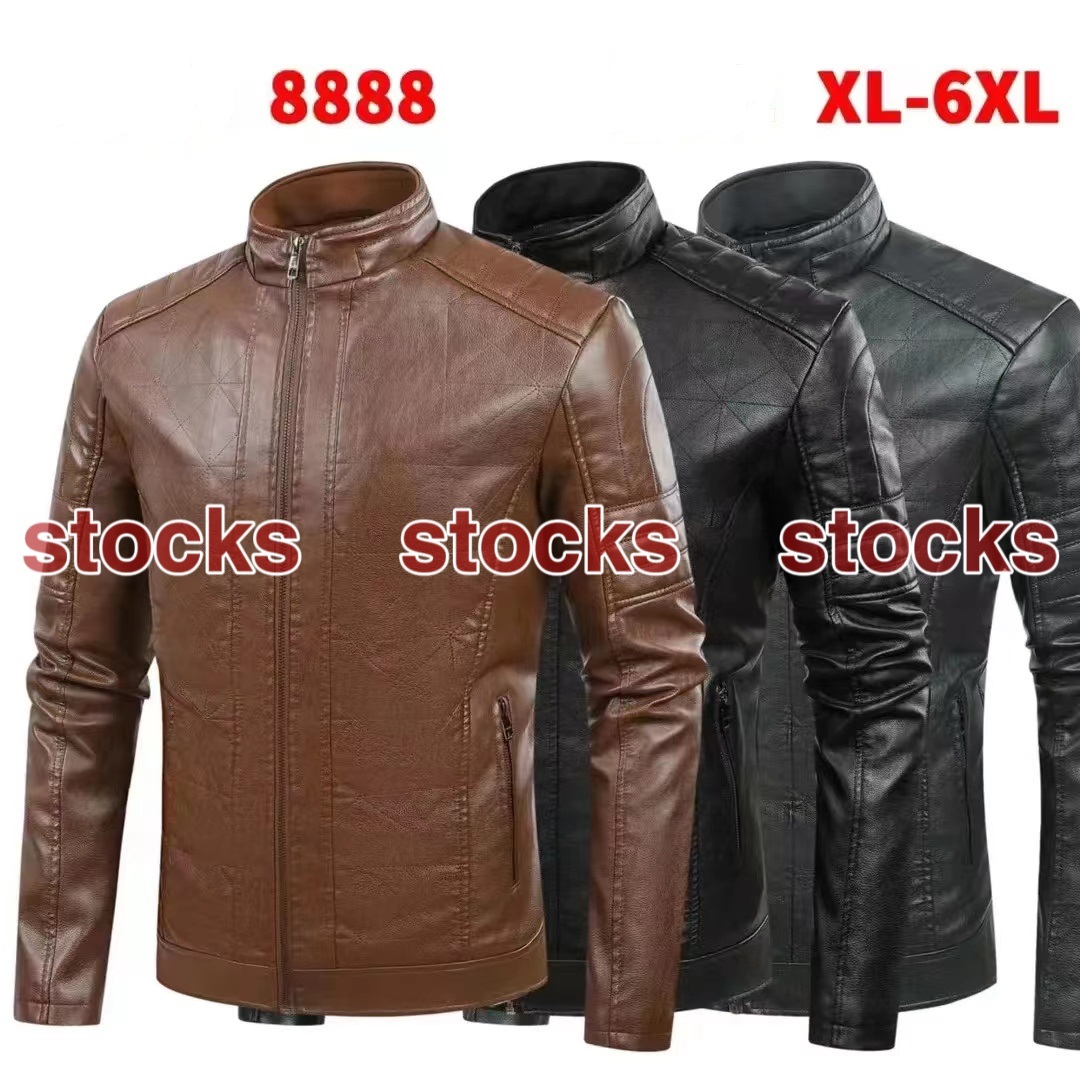 Stocks & ready-made&spot Men's Leather Jacket For Biker Distressed Genuine Lambskin Top Quality Leather Material - Wholesale Price