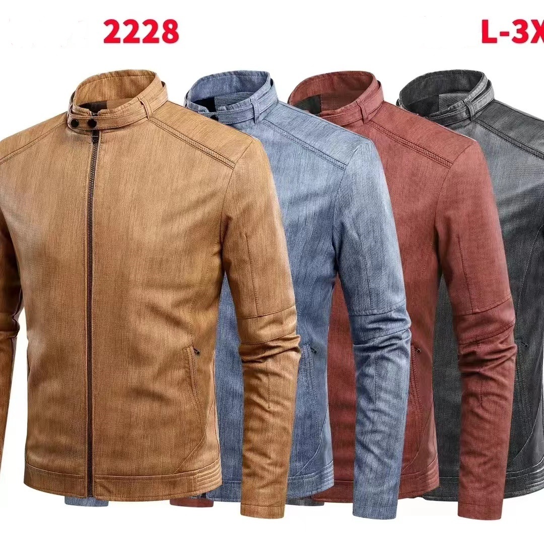 GorgeousBen stocks & ready-made&spot Men's Leather Jacket For Biker Distressed Genuine Lambskin Top Quality Leather Material - Wholesale Price