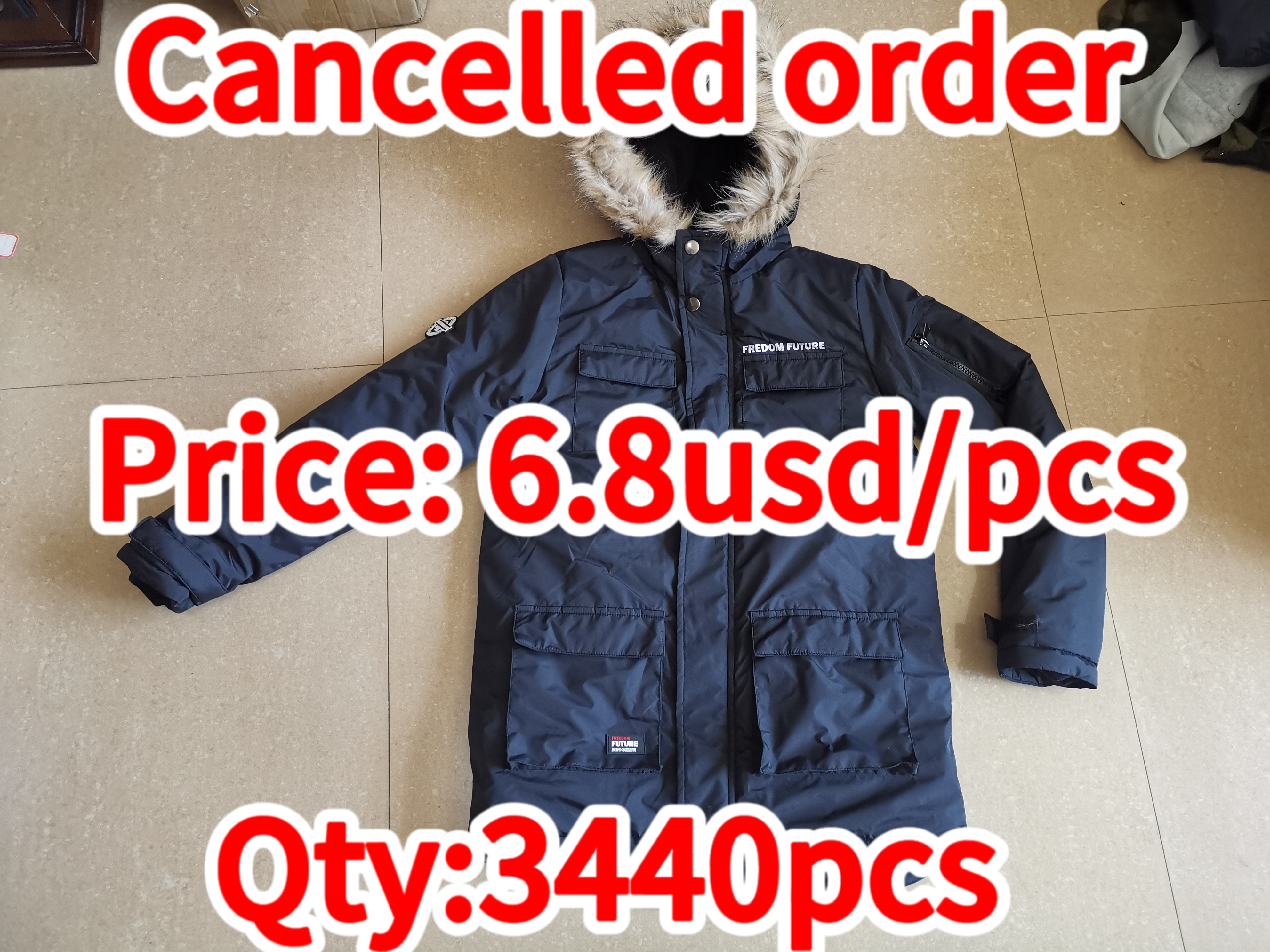 Cancelled order- Winter Mens Black Heavy With Fur Jacket black fur coat