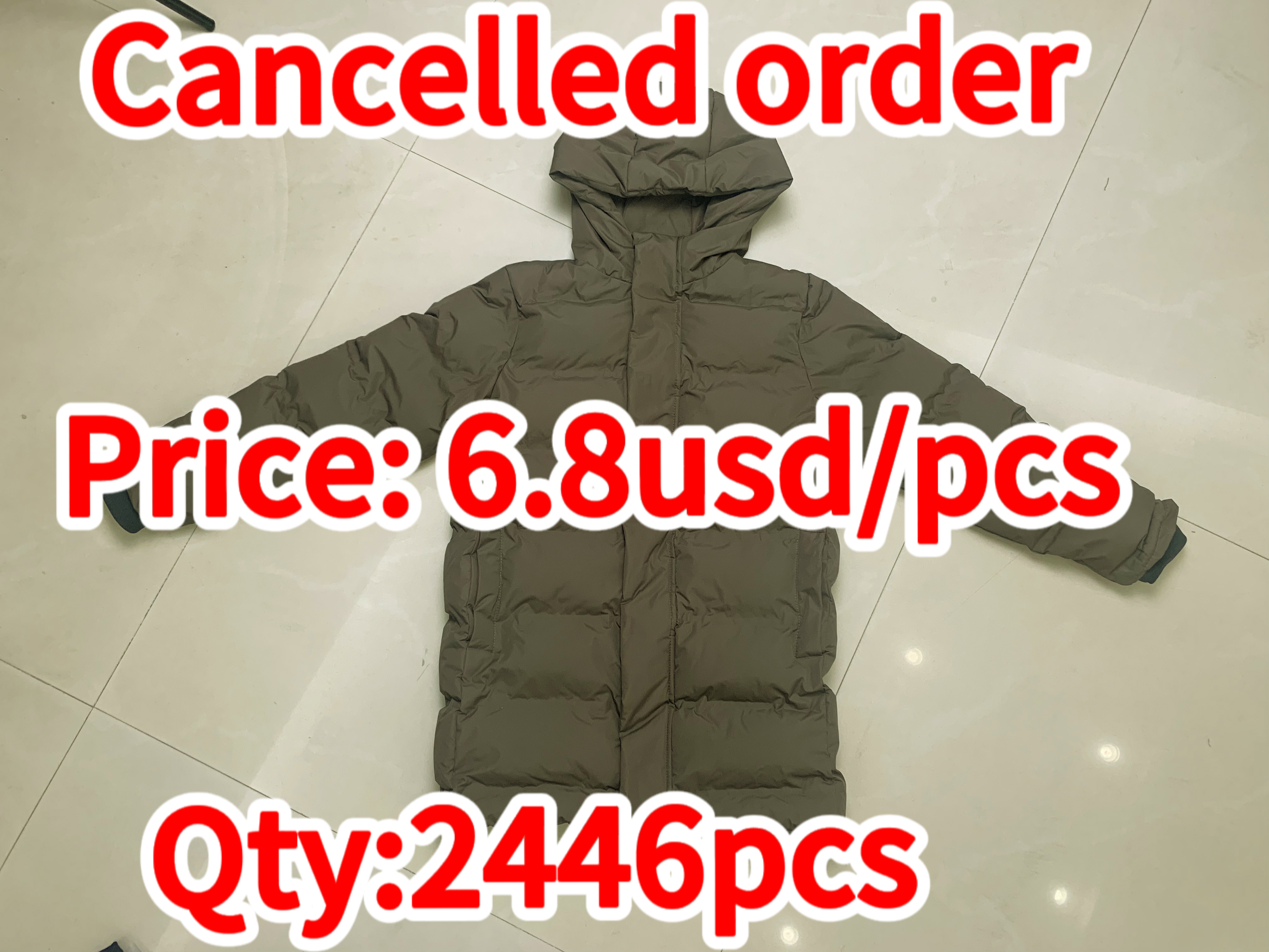 Cancelled order- Casual hiking good waterproof warm thick khaki puffer duck down kids coat