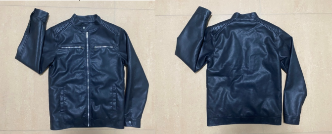 Stock&ready- Men's  pu leather jacket fur lining motorcycle leather jacket