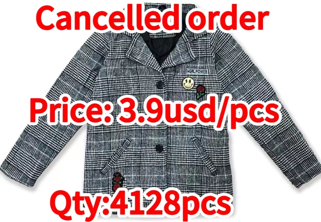 Cancelled order- Kids Outwear Jackets Plaid Casual Long Coat 