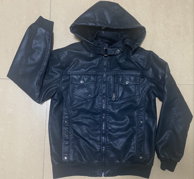 Stock&ready- Men's Faux Leather Jacket Stand Collar PU Zip-Up Motorcycle Biker Bomber Jacket