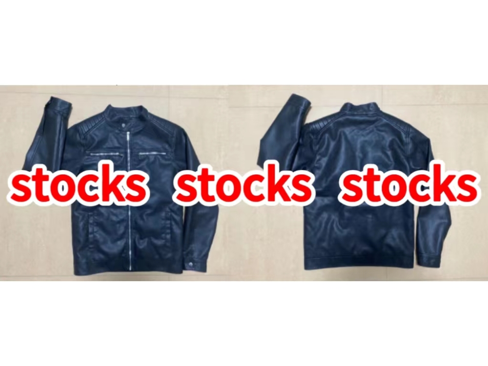Stock&ready- Men's  pu leather jacket fur lining motorcycle leather jacket