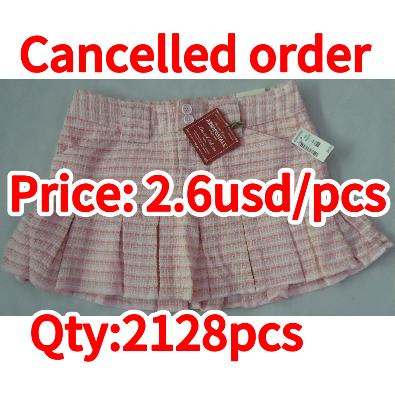 Cancelled order -Girls pleated skirt solid pink white skirts casual outfit clothing