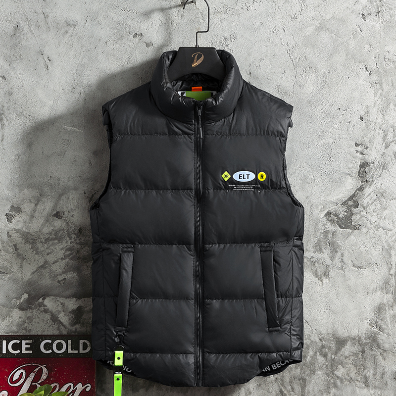 Men Puffer Vest Winter Warm Down Jacket With Hood Vest Jackets Cotton Vest For Men