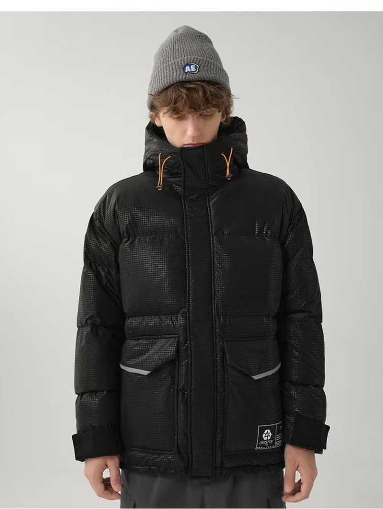 Men's Trendy Black Glossy Waterproof Windproof Comfortable Men's Down Jacket With 100% Duck Down