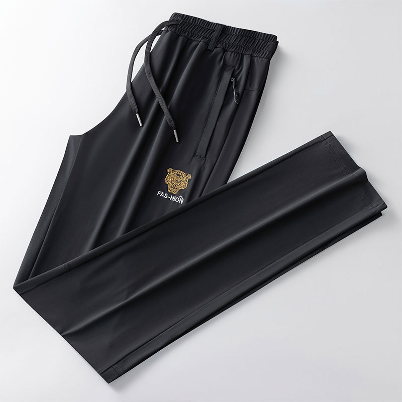 Men's Summer Ice Silk Men'S Thin Loose Breathable Quick Dry Sports Versatile Casual Trend Mens Jogging Running Pants
