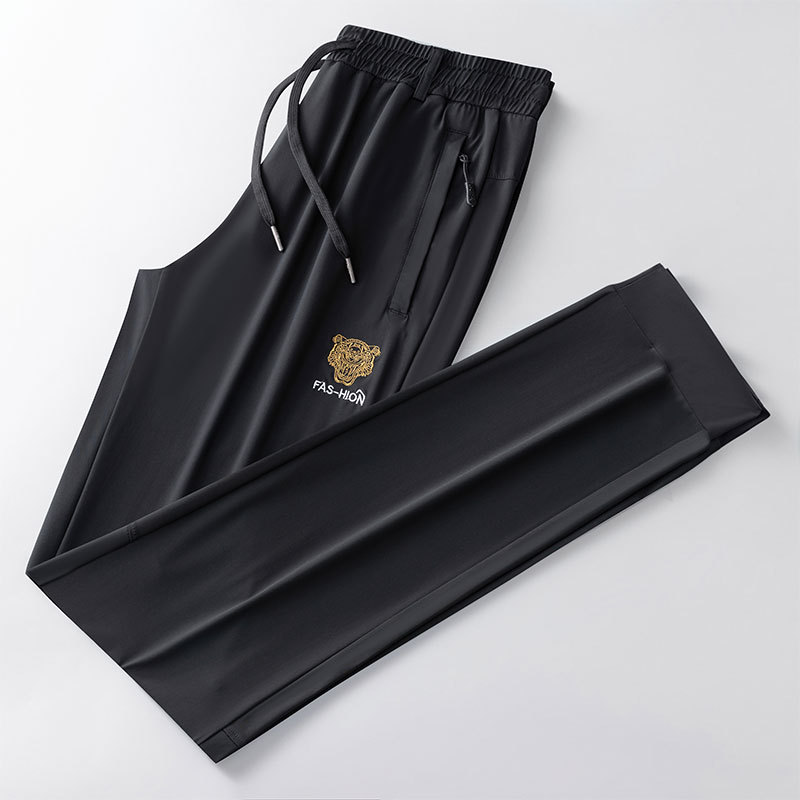 Men's Summer Ice Silk Men'S Thin Loose Breathable Quick Dry Sports Versatile Casual Trend Mens Jogging Running Pants