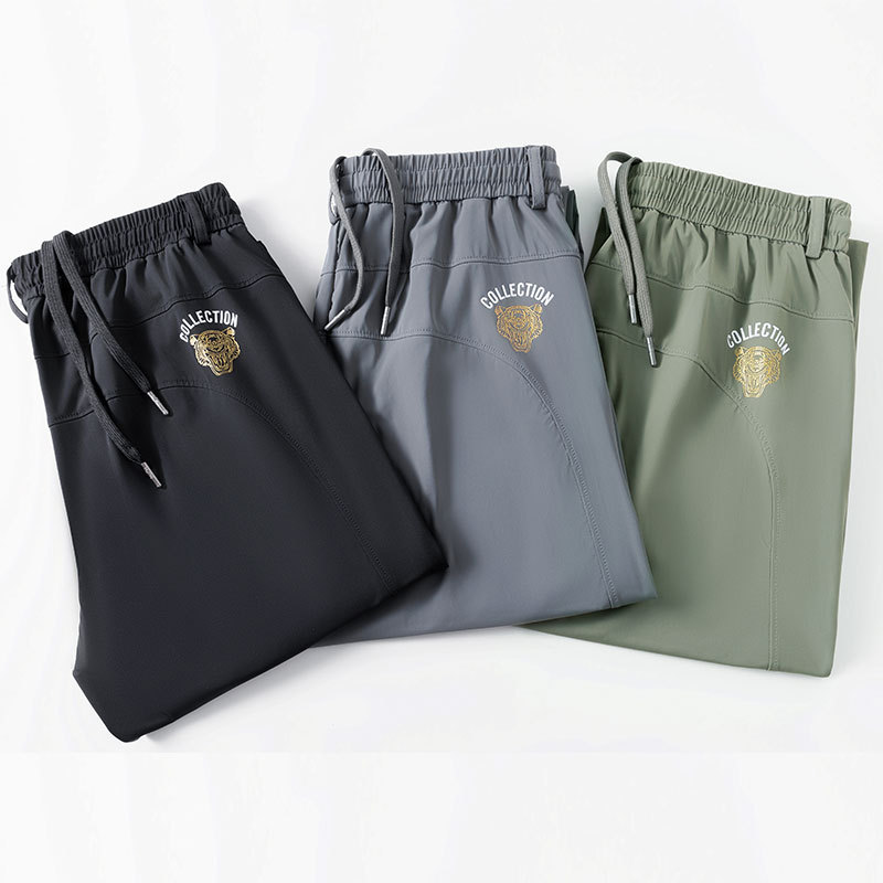 Men's Summer Ice Silk Men'S Thin Loose Breathable Quick Dry Sports Versatile Casual Trend Mens Jogging Running Pants