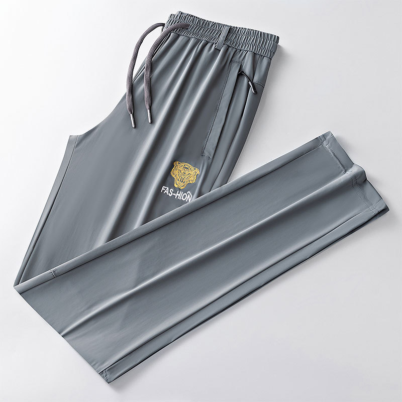 Men's Summer Ice Silk Men'S Thin Loose Breathable Quick Dry Sports Versatile Casual Trend Mens Jogging Running Pants