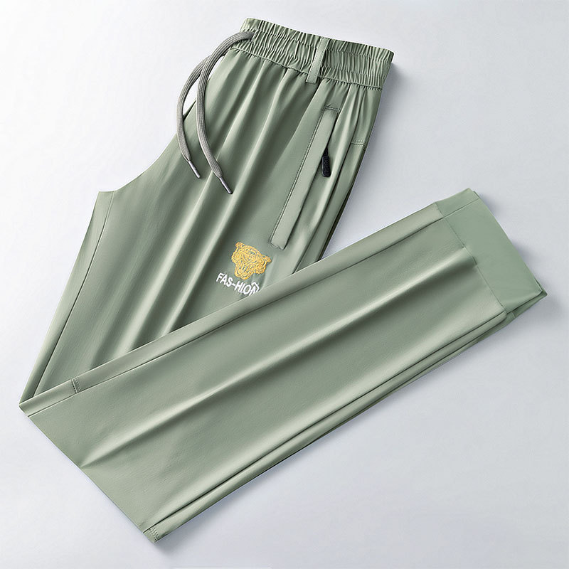 Men's Summer Ice Silk Men'S Thin Loose Breathable Quick Dry Sports Versatile Casual Trend Mens Jogging Running Pants
