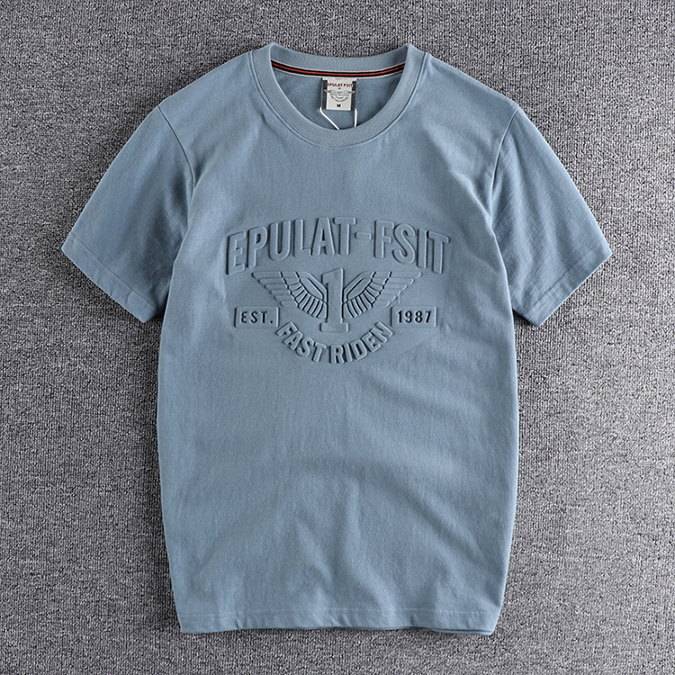 Unisex  high quality premium cotton men printing t shirts  3d embossed tshirt