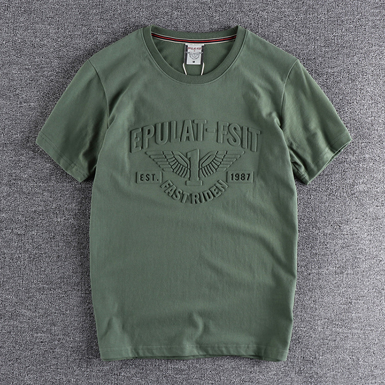 Unisex  high quality premium cotton men printing t shirts  3d embossed tshirt