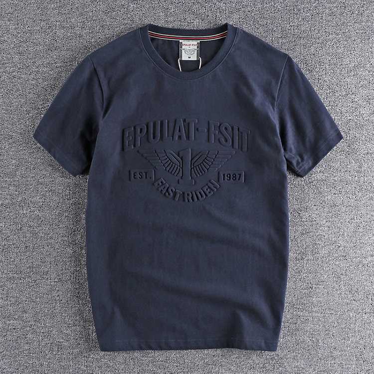 Unisex  high quality premium cotton men printing t shirts  3d embossed tshirt
