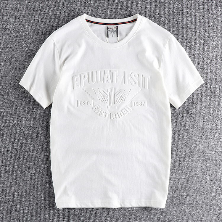 Unisex  high quality premium cotton men printing t shirts  3d embossed tshirt