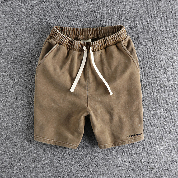 Grogeous Ben Men's high quality  summer cotton washed acid wash men's shorts