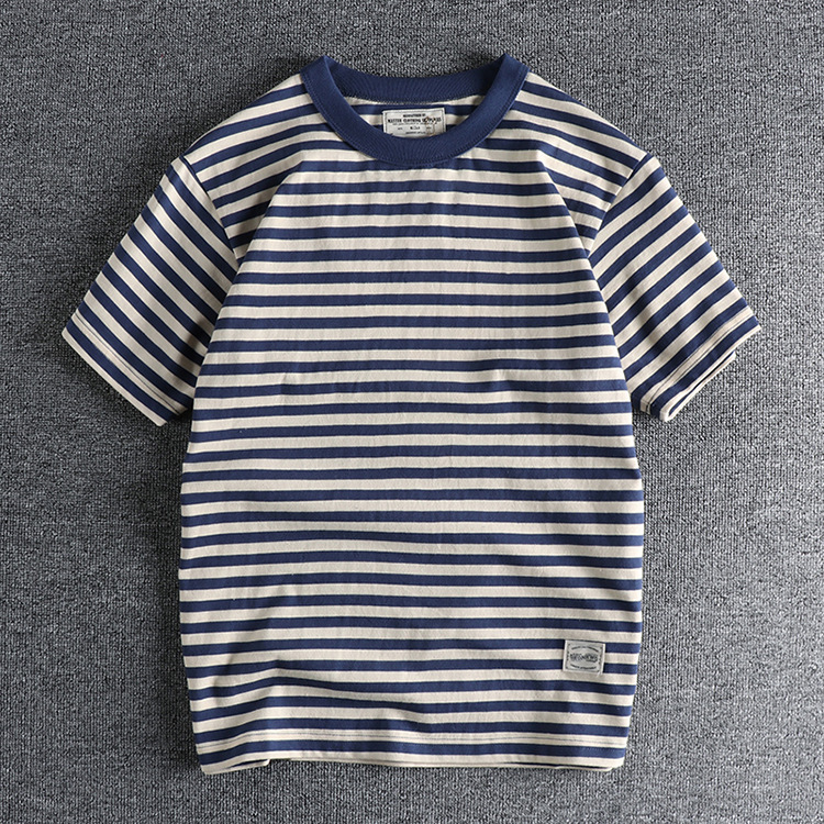 Grogeous Ben Men's T-shirts Naval Style T-shirts High Quality 100% Cotton Cheap Striped T Shirt