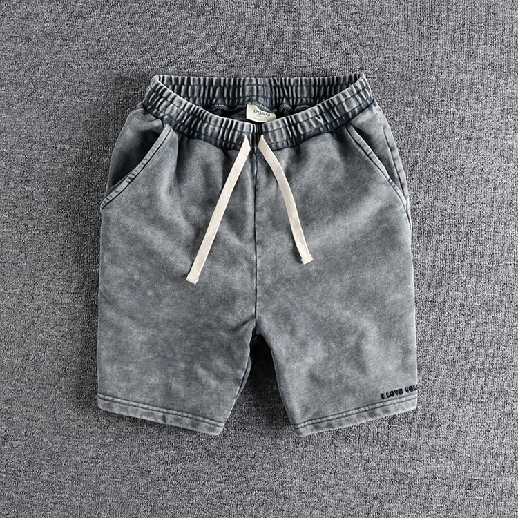 Grogeous Ben Men's high quality  summer cotton washed acid wash men's shorts