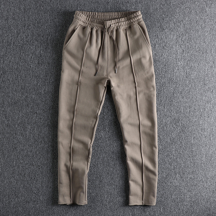 GrogeousBen Men's  straight leg sweatpants men  trousers casual washed french terry sweatpants