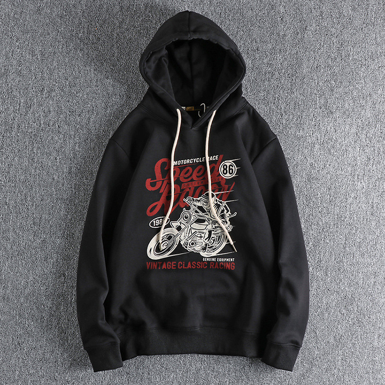 GrogeousBen Men's Motorcycle Men's Hoodies Print Sweatshirts Fashion Pullover Teens Oversized Spring With Hood Jackets