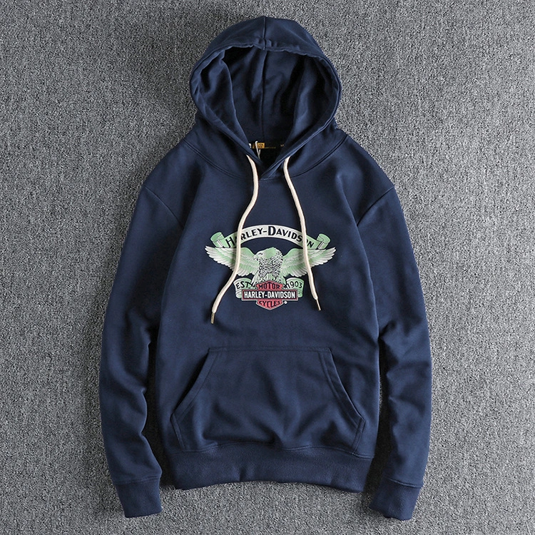 GrogeousBen Men's American vintage eagle print hoodie man Cotton circle youth hoodie