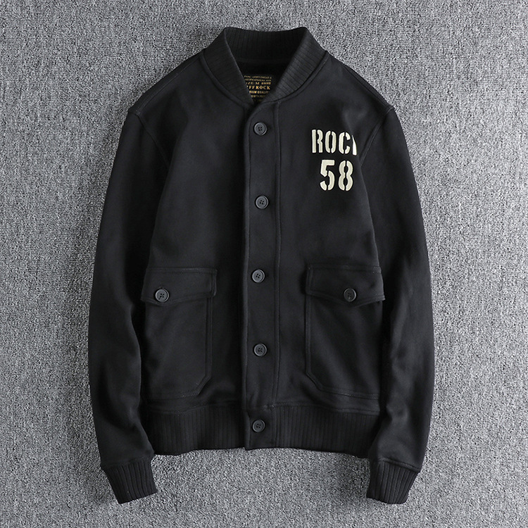 GrogeousBen Men's retro military tough guy baseball jacket