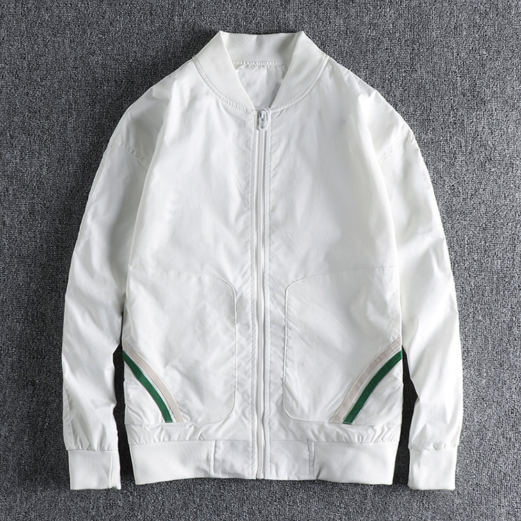 GrogeousBen Men's High quality sports American baseball jacket solid color patchwork casual baseball uniform