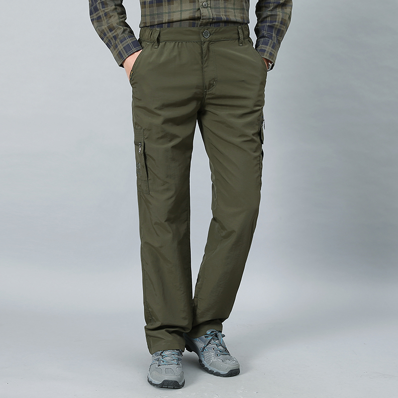 Clearance sale-Men's Casual Pants Straight Mid-waist Elastic Pants Outdoor Sports Male Long And Breathable Quick-drying Trousers