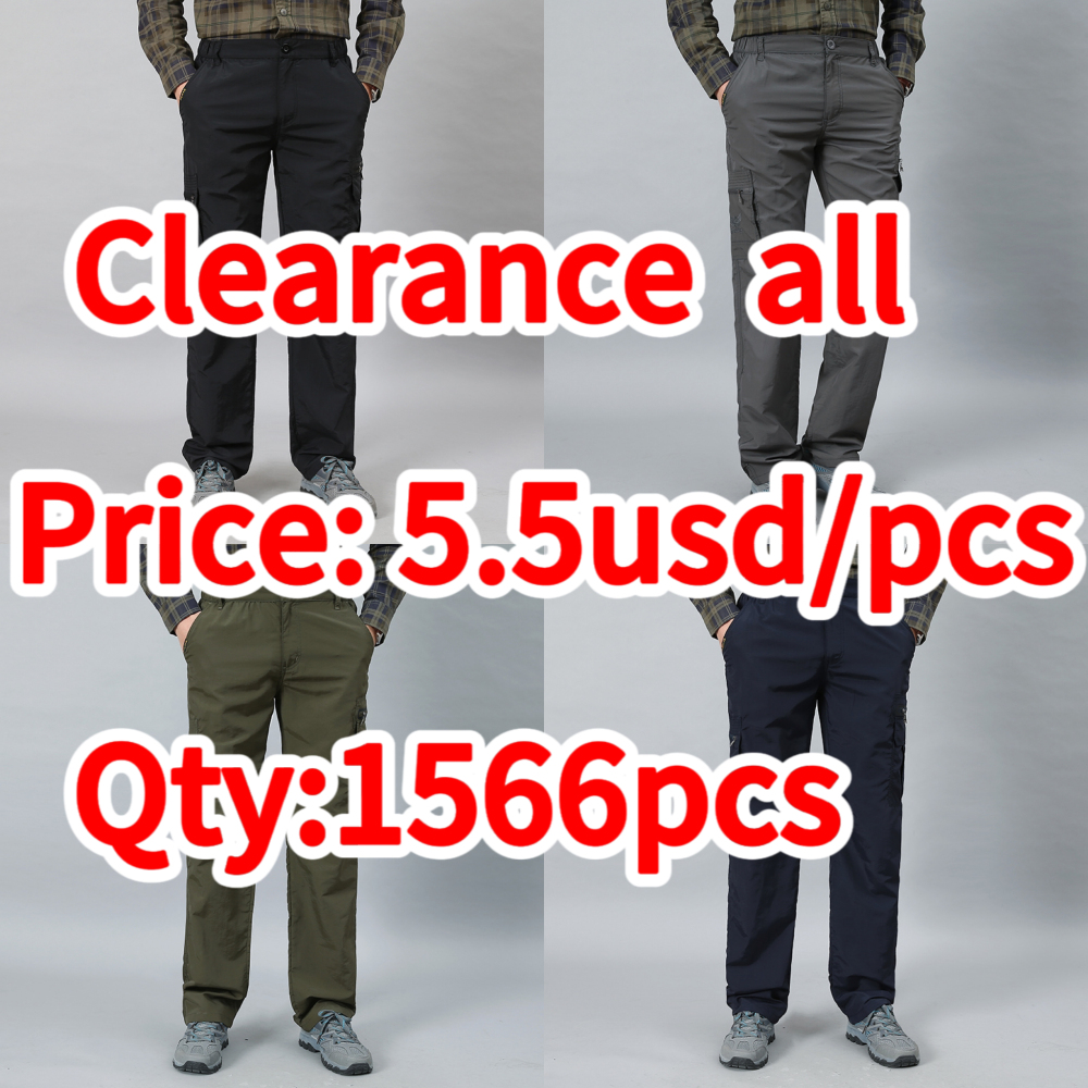 Clearance sale-Men's Casual Pants Straight Mid-waist Elastic Pants Outdoor Sports Male Long And Breathable Quick-drying Trousers