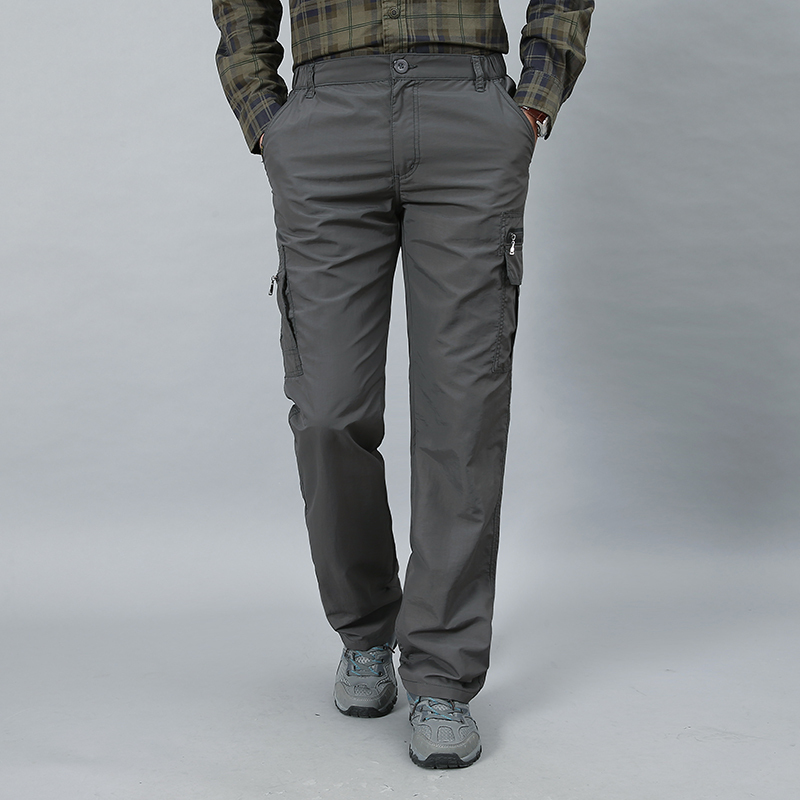 Clearance sale-Men's Casual Pants Straight Mid-waist Elastic Pants Outdoor Sports Male Long And Breathable Quick-drying Trousers