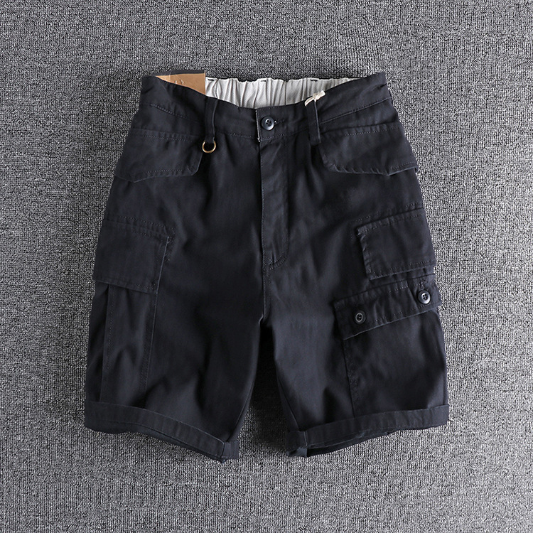 GrogeousBen Men's High Quality Heavy Weigh Men Cargo Shorts Men's Multi-pocket Shorts High Street Trend Work Shorts