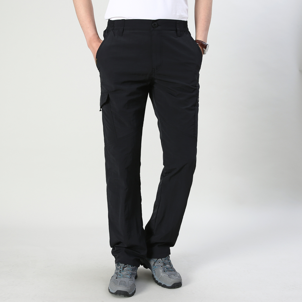 Clearance sale-Men's Casual Pants Straight Mid-waist Elastic Pants Outdoor Sports Male Long And Breathable Quick-drying Trousers