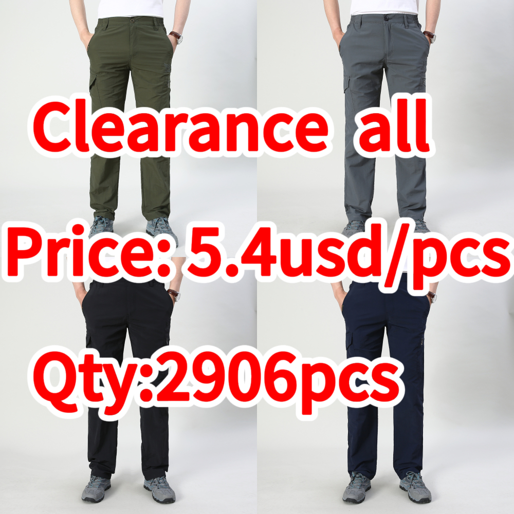 Clearance sale-Men's Casual Pants Straight Mid-waist Elastic Pants Outdoor Sports Male Long And Breathable Quick-drying Trousers