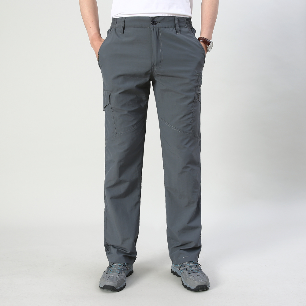 Clearance sale-Men's Casual Pants Straight Mid-waist Elastic Pants Outdoor Sports Male Long And Breathable Quick-drying Trousers