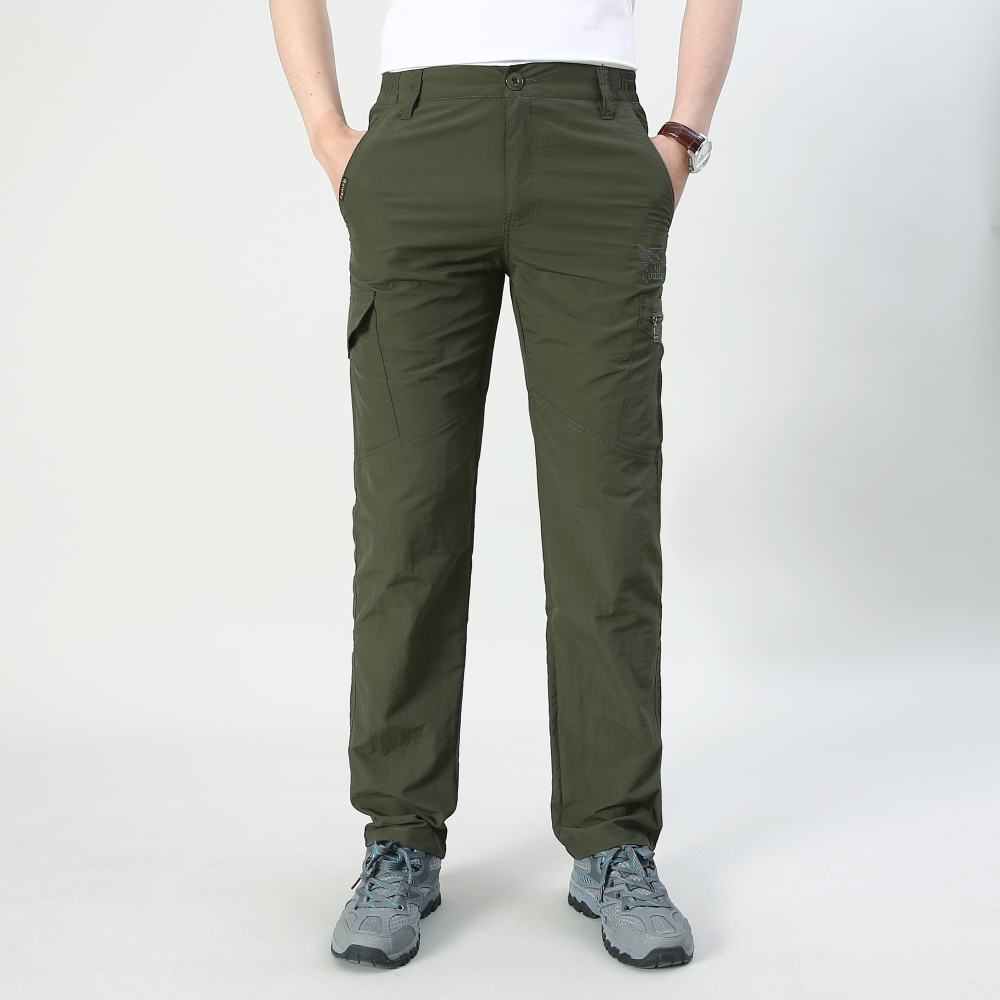 Clearance sale-Men's Casual Pants Straight Mid-waist Elastic Pants Outdoor Sports Male Long And Breathable Quick-drying Trousers