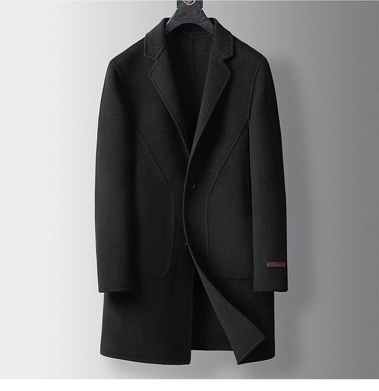 Grogeous Ben Men's  coat long double-sided wool men's suit coat high quality knee length cloth coat for men