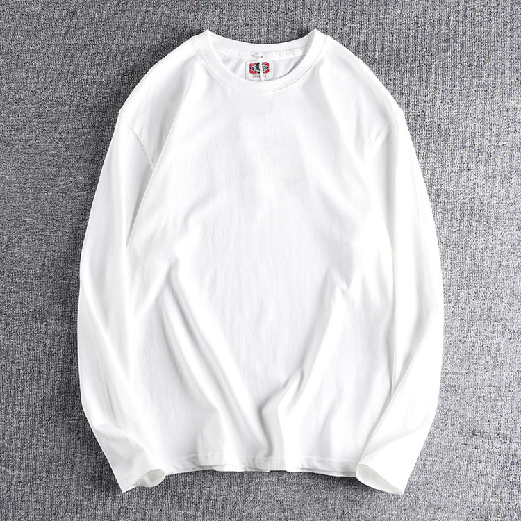 GrogeousBen Cotton Leggings Top New Spring And Autumn  Loose Sleeve T-shirt Solid Color Base Everything Man T-shirt
